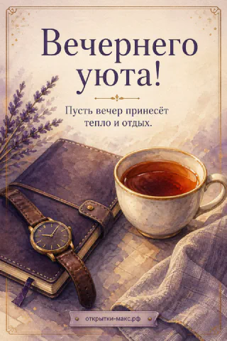 Изящная открытка на столе, свеча в стекле и мягкие золотые отблески
