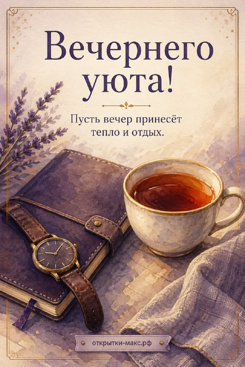 Изящная открытка на столе, свеча в стекле и мягкие золотые отблески