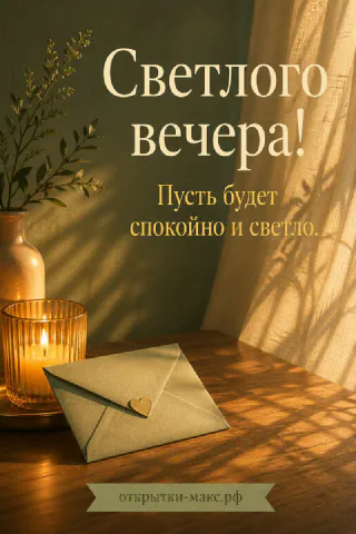 Крафтовый конверт с золотым сердечком и горящая свеча на деревянном столе у стены в оливковых тонах