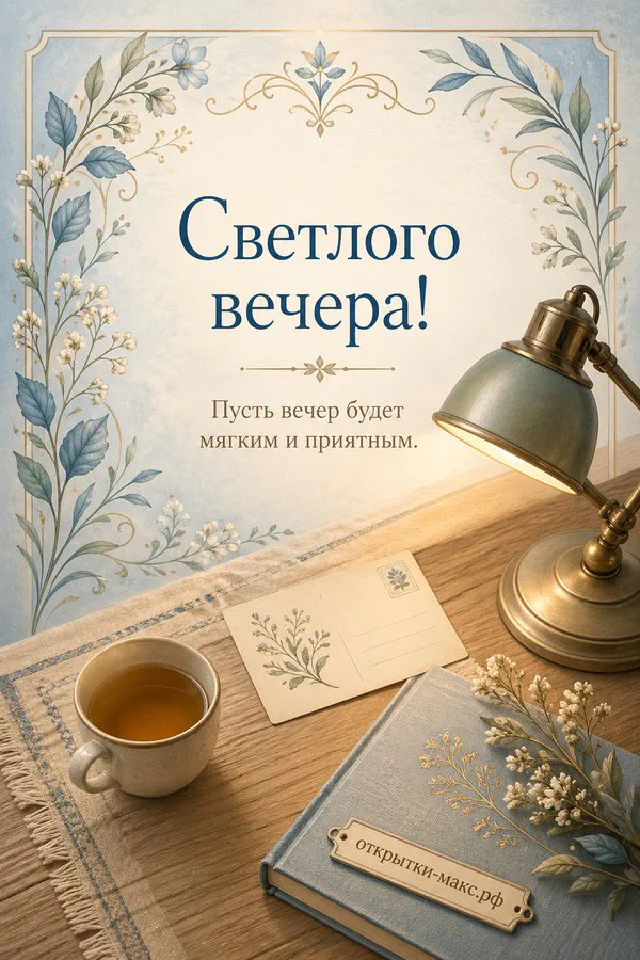 Акварельные тапочки-медвежата, клетчатый розовый плед и чашка чая у окна с тёплым светом — вариант 2