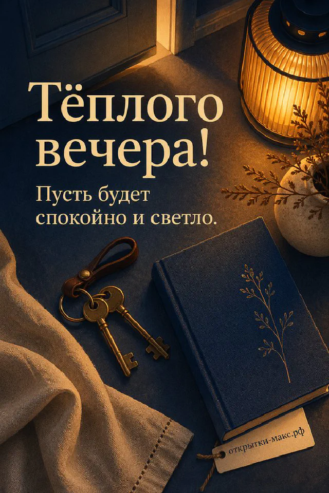 Синяя кружка кофе на подоконнике рядом с тюлем, за окном вечернее небо города — вариант 2