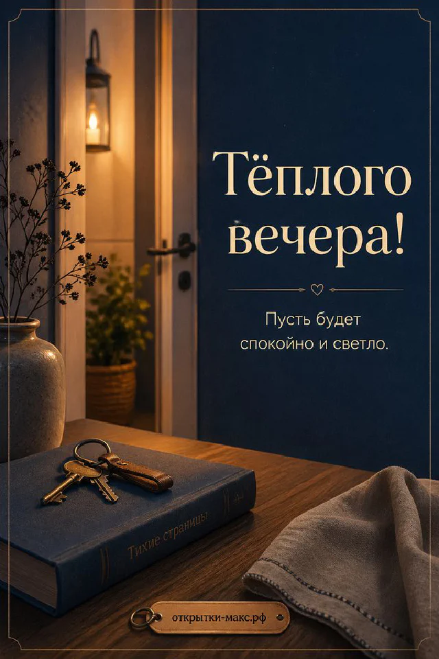 Синяя кружка кофе на подоконнике рядом с тюлем, за окном вечернее небо города — вариант 7