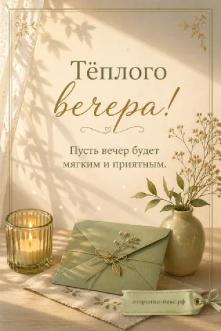 Зелёный конверт с сухим цветком, горящая свеча и ваза с сухоцветами на светлом столе