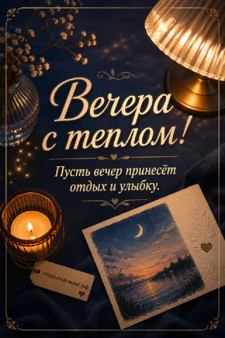 Уютный вечерний столик с лампой, блокнотом и спокойным светом