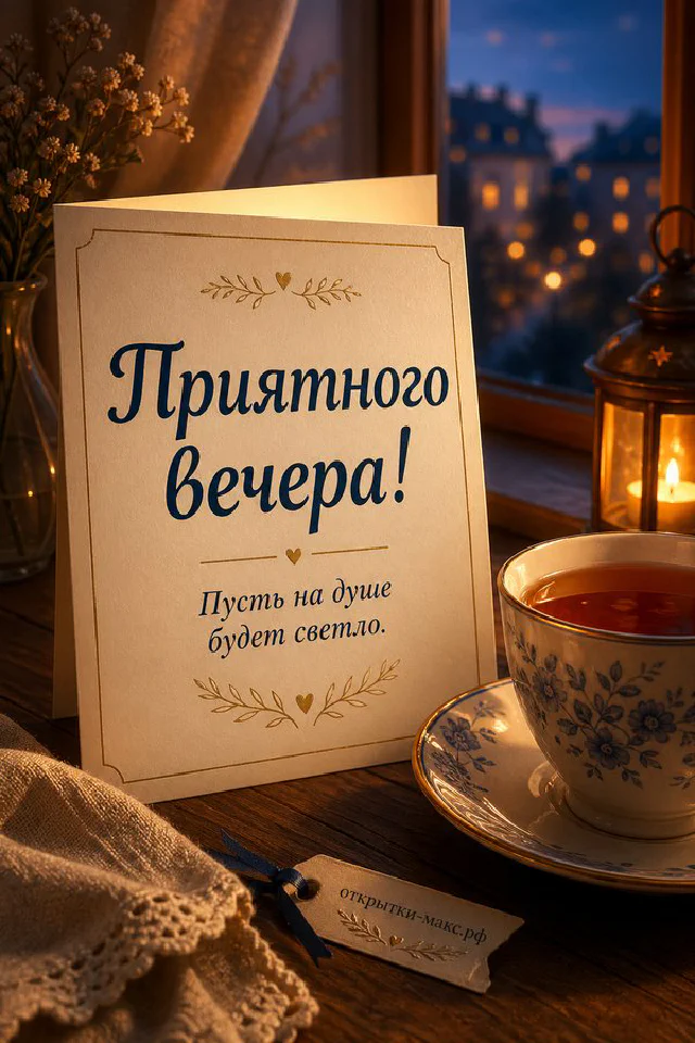 Ваза с розовыми цветами на подоконнике на фоне закатного неба и цветущих деревьев — вариант 5