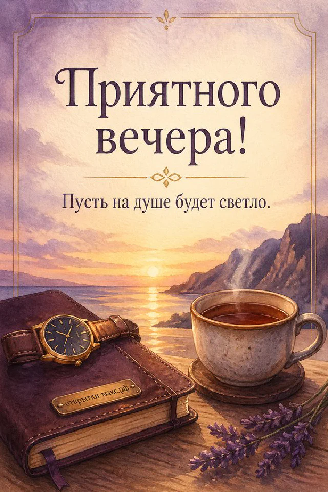 Ваза с розовыми цветами на подоконнике на фоне закатного неба и цветущих деревьев — вариант 8