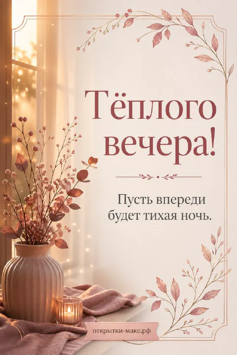 Ваза с сухими ветками у окна с гирляндой и пледом в осенних тонах