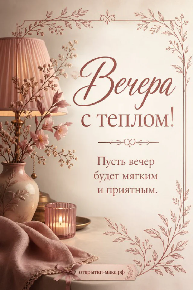 Фарфоровая чашка чая на блюдце, белые цветущие растения и свеча у окна на фоне вечернего заката — вариант 5