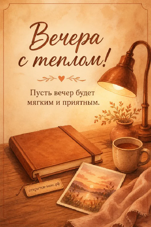 Фарфоровая чашка чая на блюдце, белые цветущие растения и свеча у окна на фоне вечернего заката — вариант 6