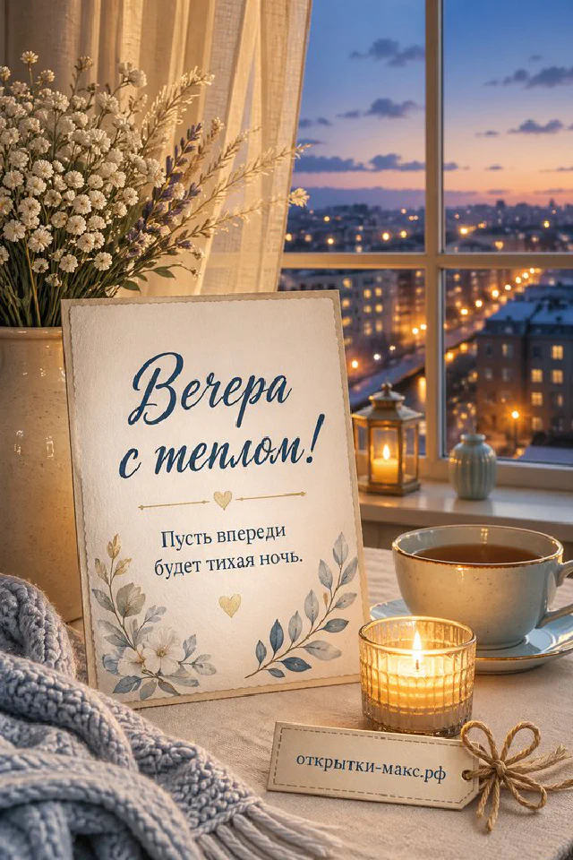 Кружка какао с маршмеллоу и улыбающееся печенье на фиолетовом фоне с лавандовыми веточками под золотой лампой — вариант 6