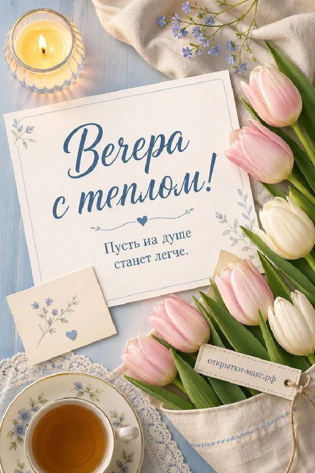 Ваза с белыми цветами и горящая свеча на фоне ночного города с молодым месяцем и звёздным небом через открытое окно — вариант 8