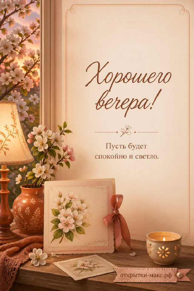 Балкон с фонарём, кружкой и осенними листьями на фоне золотого заката в городе — вариант 2