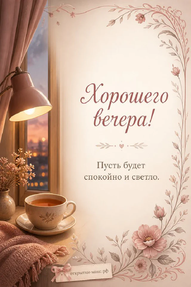 Балкон с фонарём, кружкой и осенними листьями на фоне золотого заката в городе — вариант 7