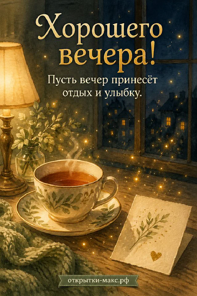 Чашка капучино с сердечком, розовые тапочки с кошачьими ушками и карточка с котиком на клетчатом пледе — вариант 6