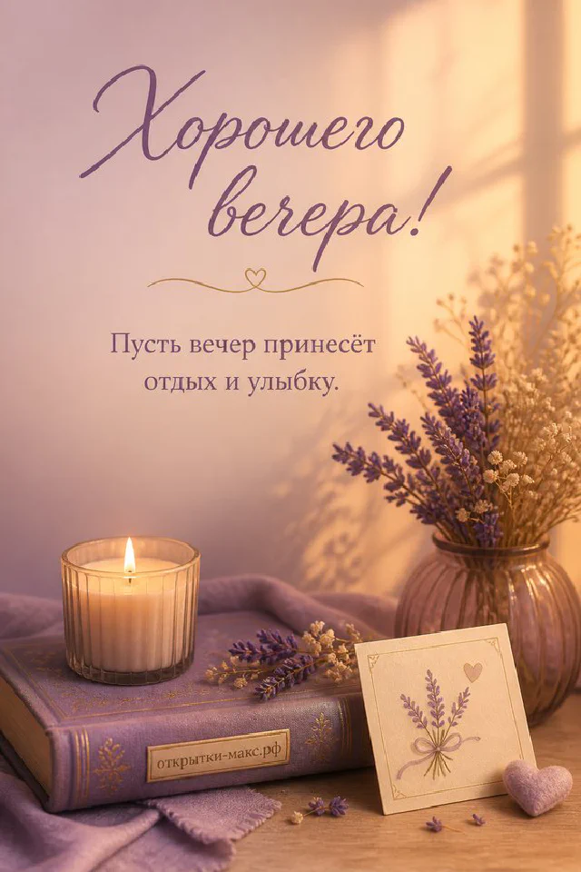Чашка капучино с сердечком, розовые тапочки с кошачьими ушками и карточка с котиком на клетчатом пледе — вариант 8
