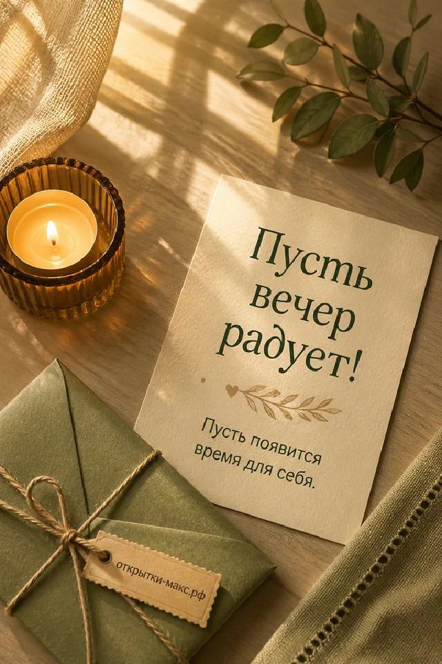 Розовый конверт с иллюстрацией поля перевязан лентой, венок из сухоцветов на светлом фоне — вариант 4