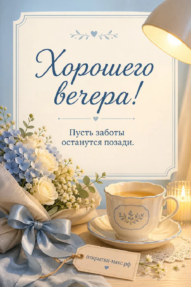 Акварельный кот в розовом кресле с кружкой под клетчатым пледом, рядом фонарь и лаванда — вариант 5