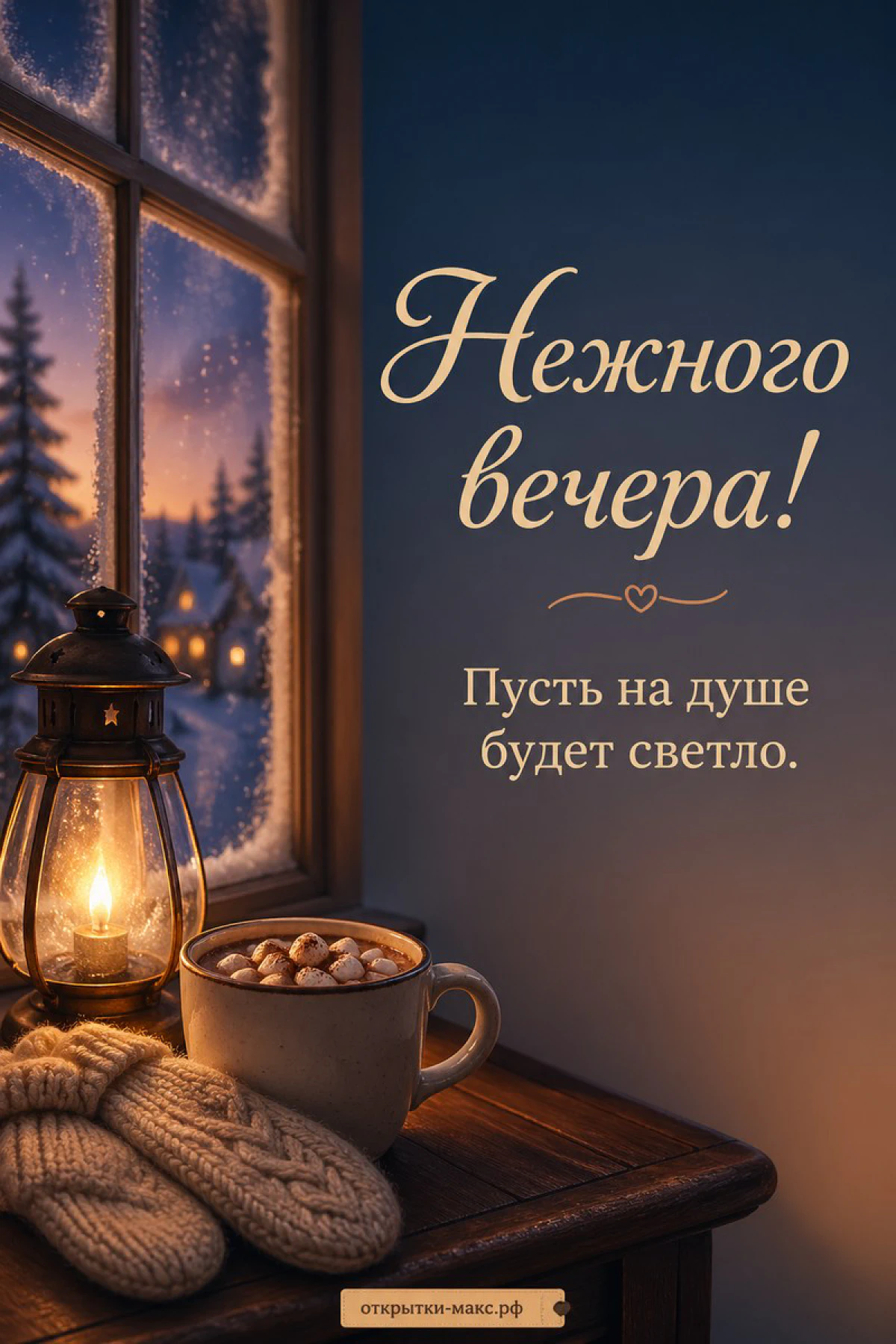 Вечерний букет в керамической вазе на фоне тёплого окна