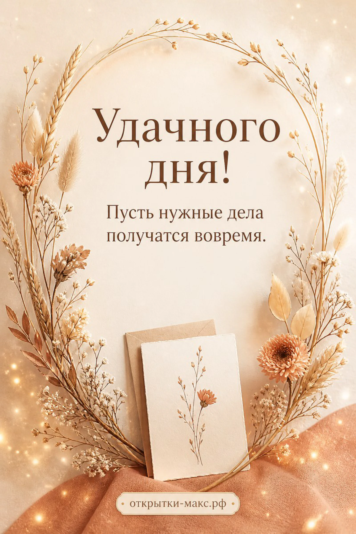 Дорога в мягком утреннем свете и открытка на переднем плане