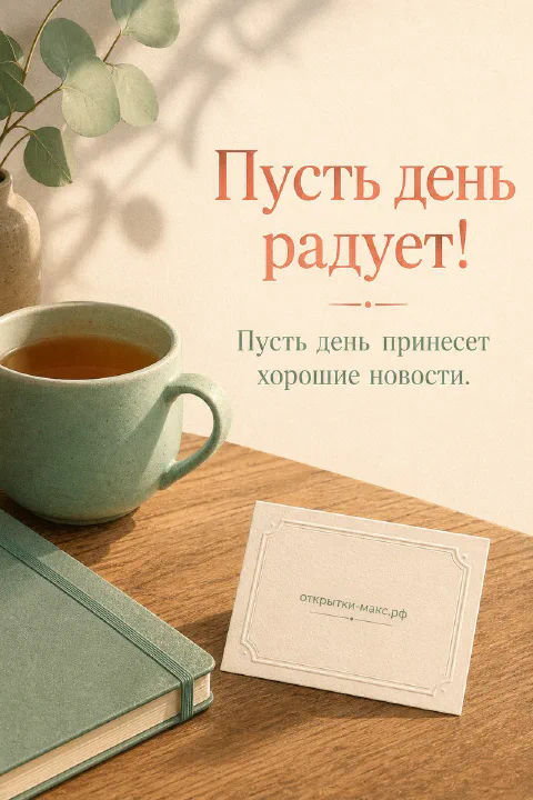 Дорога в мягком утреннем свете и открытка на переднем плане