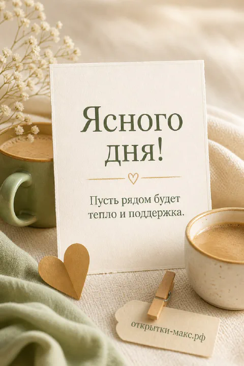 Дорога в мягком утреннем свете и открытка на переднем плане