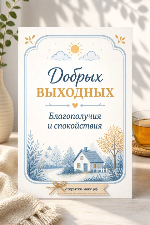 Дорога в мягком утреннем свете и открытка на переднем плане