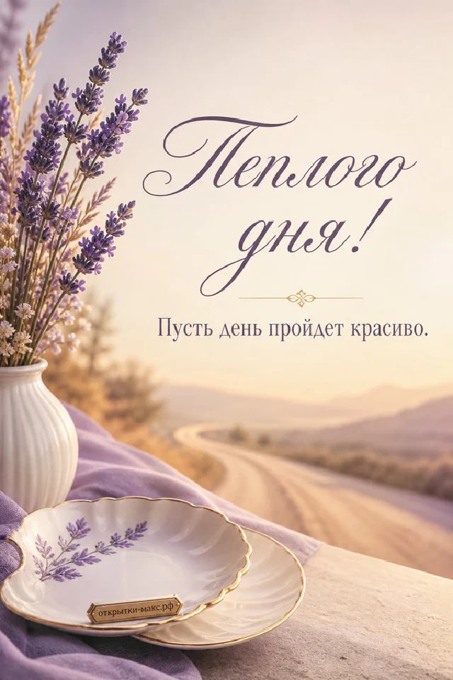 Акварельная открытка с двумя голубыми кружками кофе, свечой и маленькой открыткой с сердечком у окна — вариант 3