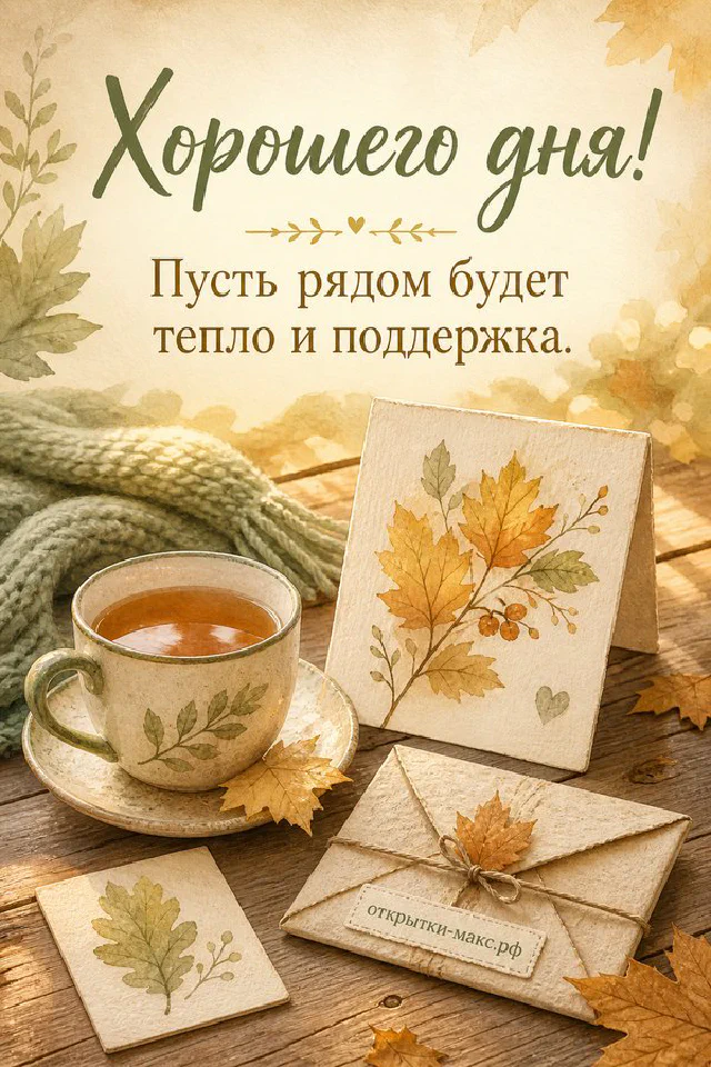 Открытка хорошего дня с двумя ежедневниками на песке — голубым с морским пейзажем и белым с цветком — вариант 5