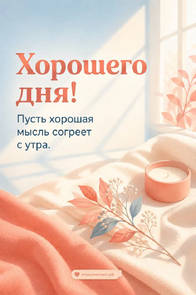 Деревянный ящик со старинными инструментами, кружка кофе и зелень на мокром столе с надписью Хорошего дня — вариант 6