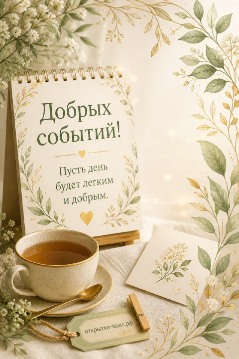 Изящная бумажная открытка на светлом столе с мягкой ботанической рамкой