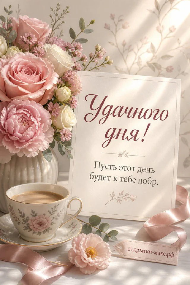 Открытка с открытой книгой, круглыми очками в золотой оправе и сиреневым конвертом с печатью на лавандовом фоне — вариант 3