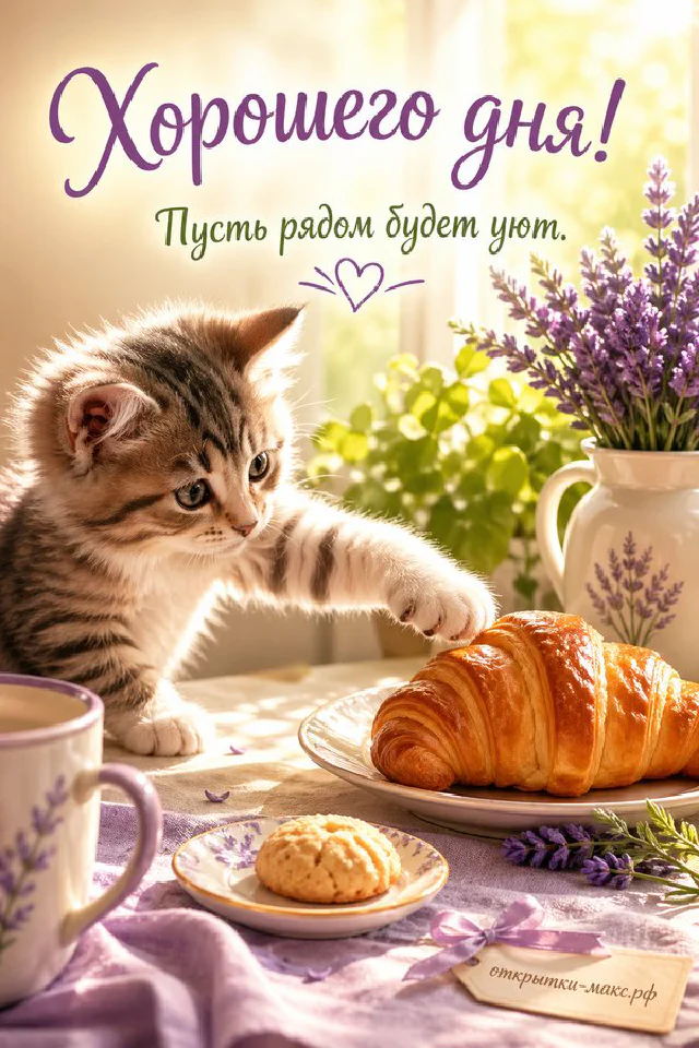 Открытка с чашкой кофе с сердечком, книгой и персиковыми цветами в декоративной рамке — вариант 5