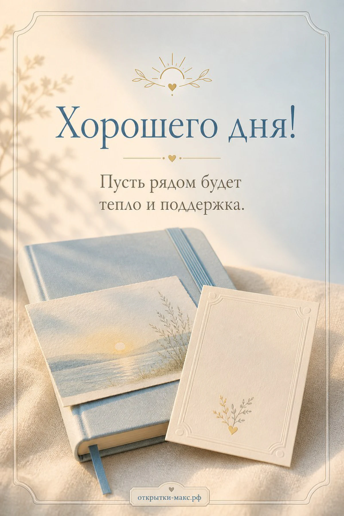 Чистая композиция с красивой рамкой из веточек и свободным полем для текста