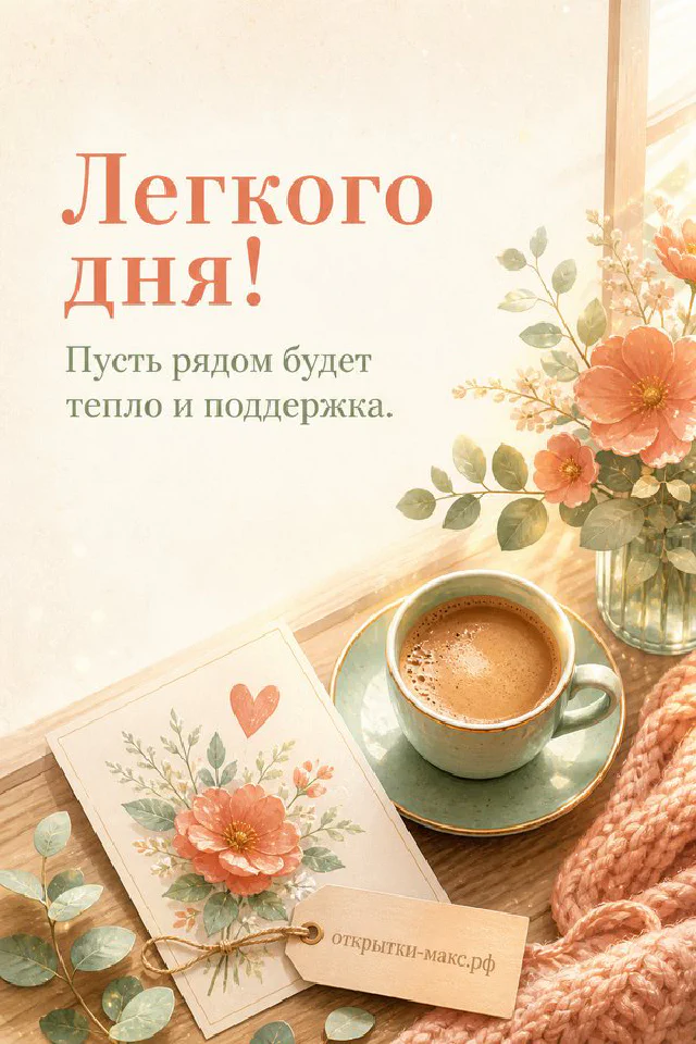 Фарфоровый чайник и чашка с лавандовым узором среди фиолетовых цветов с открыткой и лентой — вариант 2