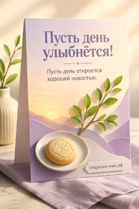 Маленький конверт, цветок и спокойный фон для теплого пожелания