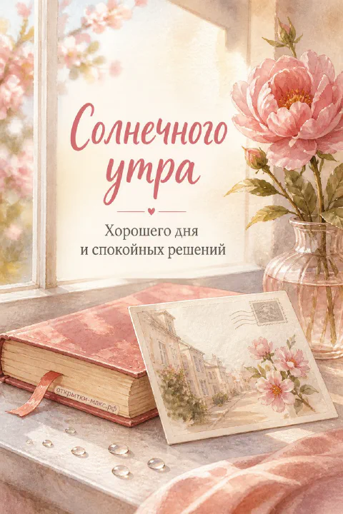 Нежный букет, фарфоровая чашка и светлая открытка