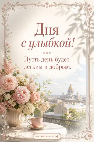 Открытая бумажная открытка с добрыми словами рядом с чашкой чая