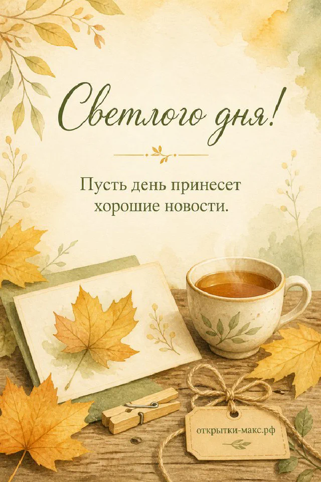 Акварельная открытка с розовыми пионами и зелёными листьями на кремово-бежевом фоне с бирюзовой биркой — вариант 3