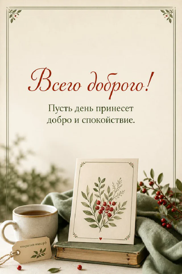 Бумажная открытка с розовыми и белыми цветами, рядом голубой конверт с атласной лентой — вариант 8