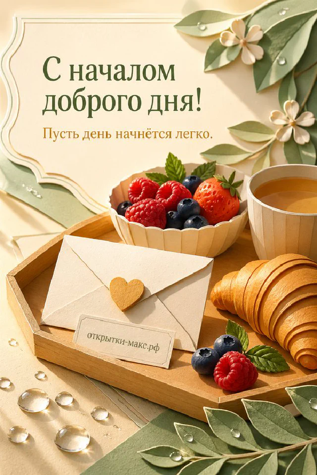 Акварельная открытка с белыми цветами и золотыми лепестками, горящей свечой на деревянном столе — вариант 3