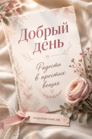 Светлый городской день, букет на столе и чистая карточка