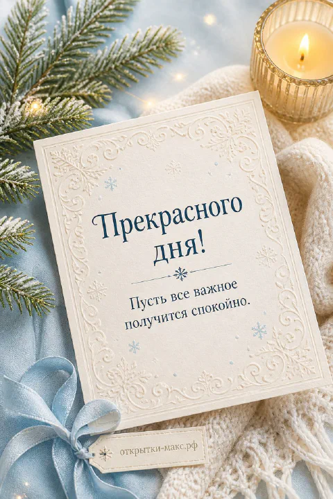 Светлый городской день, букет на столе и чистая карточка