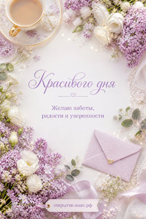 Светлый городской день, букет на столе и чистая карточка