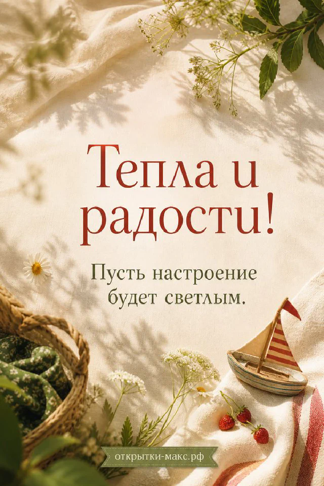 Бежевая открытка с золотыми листьями в рамке рядом с зелёным горшком и свечой в стакане — вариант 2