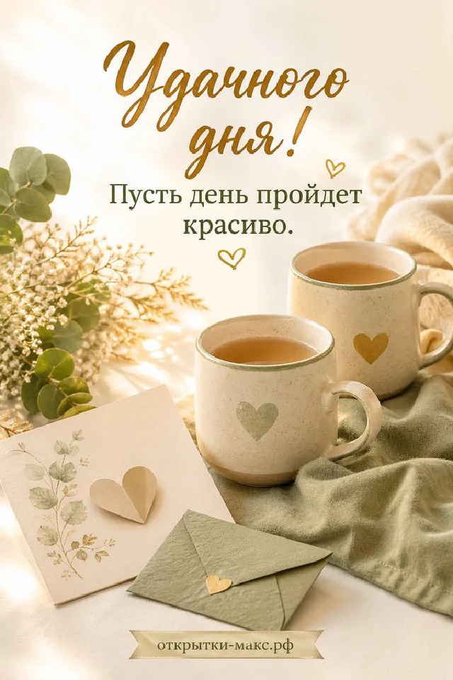Открытка удачного дня с акварельными синими подснежниками и жёлтыми нарциссами у голубой вазы на белом фоне — вариант 4