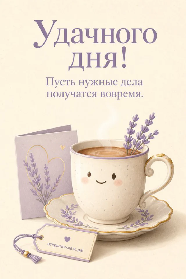 Круглый венок из сухих цветов, колосьев и хризантем на персиковом фоне с надписью Удачного дня — вариант 2