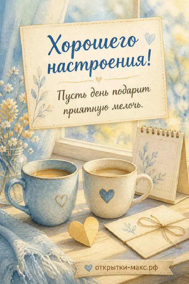 Чашка чая с лимоном и мятой, открытый блокнот с рисунком солнышка и надпись Хорошего настроения — вариант 5