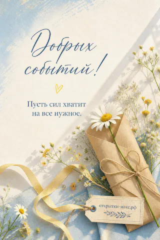 Ромашки и жёлтые полевые цветы, перевязанные бечёвкой в крафтовый конверт, на голубой ткани