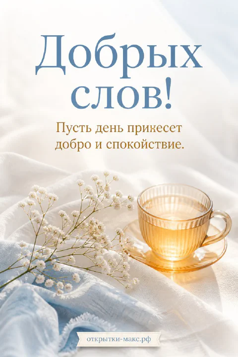 Янтарная стеклянная чашка с чаем и белая ветка гипсофилы на голубой ткани