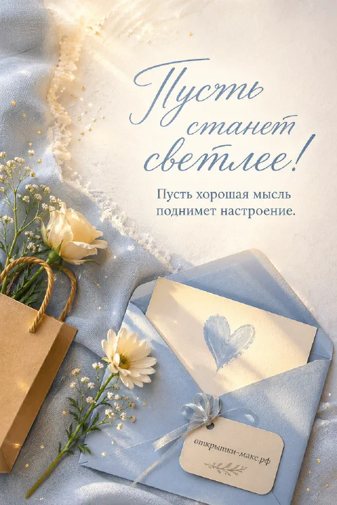 Изящная бумажная открытка на светлом столе с мягкой ботанической рамкой